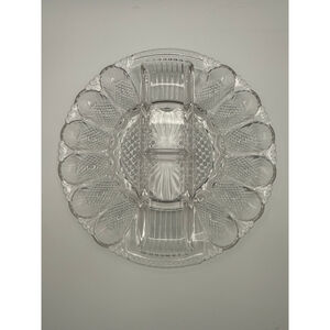 Vintage Clear Glass Deviled Egg and Relish Dish – Elegant Tableware